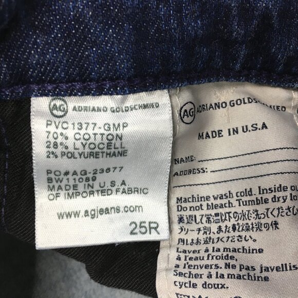 AG ADRIANO GOLDSCHMIED Medium/Dark Wash The Stevie Ankle Slim Straight Jeans - Picture 3 of 11